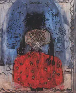 Naidu, Reddeppa (Artist). Goddess Invincible, 1956 | Painting