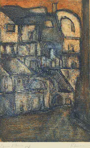 Padamsee, Akbar (Artist). Untitled (Cityscape), n.d. | Graphic Art