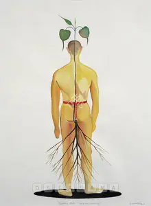 Nair, Surendran (Artist). Regarding Roots (Study For A Painting), 2002 | Painting