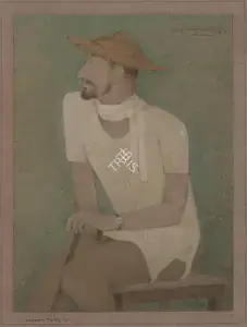 Shaw, Lalu Prasad (Artist). Untitled (Seated Figure), 1989 | Painting