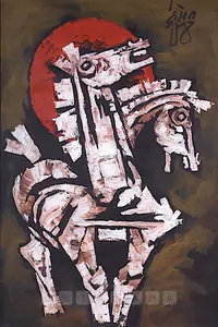 Husain, M.F. (Artist). Horses Head, 1984 | Painting