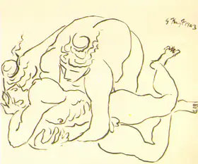 Keyt, George (Artist). Study For Bhima Jarasandha, 1943 | Drawing