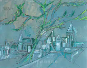 Souza, F.N. (Artist). Untitled (Landscape), 1964 | Painting