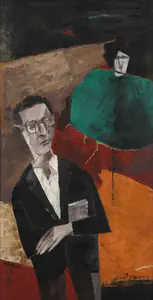 Husain, M.F. (Artist). Portrait of Ram Kumar, 1976 | Painting