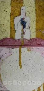 Singh, Anjum (Artist). Broken Yellow Line, 1999 | Painting