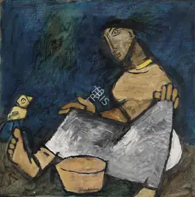 Husain, M.F. (Artist). Untitled (Woman at Work), c. late 1950s | Painting