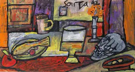 Souza, F.N. (Artist). Untitled (A laden table), 1992 | Painting