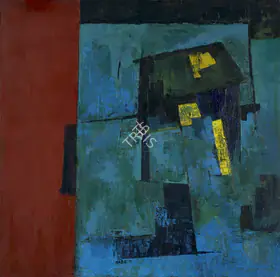 Gade, H.A. (Artist). Blue Hut Blues, 1972 | Painting