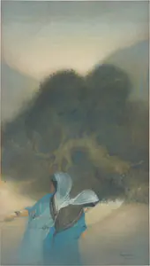 Ukil, Sarada (Artist). The Goddess of Earth & Sita/ Towing the Boat (at Kashmir), 1922 | Painting