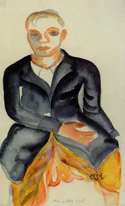 Khakhar, Bhupen P. (Artist). Man in Blue Coat , 1996 | Painting