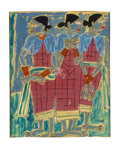 Pai, Laxman (Artist). Untitled (Fisherwomen), 1953 | Painting