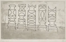 Shemza, Anwar Jalal (Artist). Five Chairs, 1962 | Graphic Art