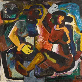 Husain, M.F. (Artist). Marathi Women, 1950 | Painting