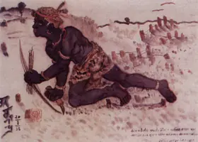 Tagore, Abanindranath (Artist). Kalaketu, The Hunter, Kavi Kankkan Chandi Series, Post 1938 | Painting