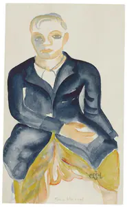 Khakhar, Bhupen (Artist). Man in Blue Coat, n.d. | Painting