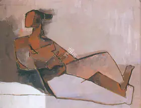 Husain, M.F. (Artist). Reclining Woman, n.d. | Painting