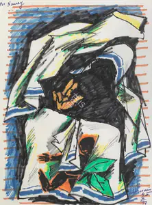 Husain, M.F. (Artist). Mother Teresa, n.d. | Painting