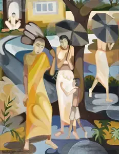Senanayake, Senaka (Artist). Rainy Day in the Village, 1982 | Painting