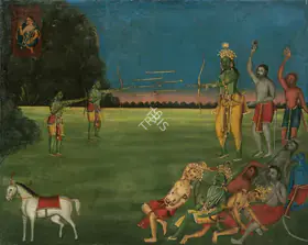 Dutch Bengal School (Artist). Luv & Kush in Battle, n.d. | Painting
