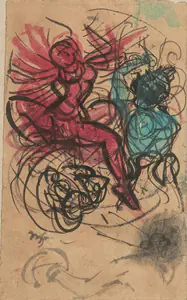 Bose, Nandalal (Artist). Durga Slaying Mahisasura, n.d. | Painting