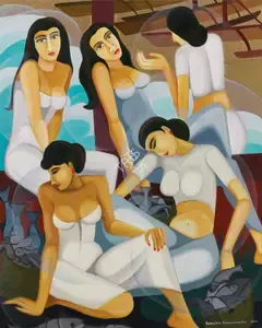 Senanayake, Senaka (Artist). Untitled (Bathers), 1997 | Painting