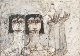 Naqsh, Jamil (Artist). Untitled (Two Women With Dove), 1970 | Painting