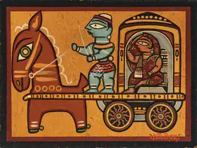 Roy, Jamini (Artist). Chariot, n.d. | Painting
