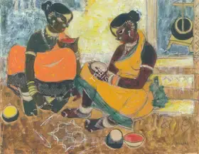 Prabha, B. (Artist). Village Scene, n.d. | Painting