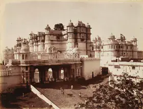 Dayal, Lala Deen (Photographer), Palace and triple gate Odeypur, c.1890 | Antiquarian Photograph