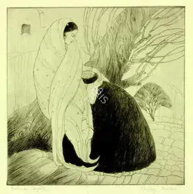 Chughtai, M.A.R. (Artist). Village Maiden, n.d. | Graphic Art