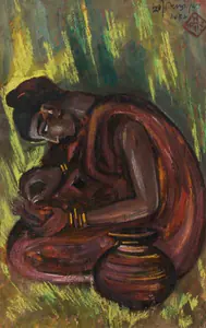 Khastgir, Sudhir (Artist). Untitled (Woman), 1956 | Painting