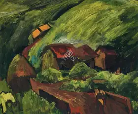 Gade, H.A. (Artist). Village Scene, n.d. | Painting