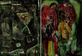 Ramkumar (Artist). Untitled (Mazes of the Mind); Untitled (Street Urchins) (verso), 1960-1961 | Painting