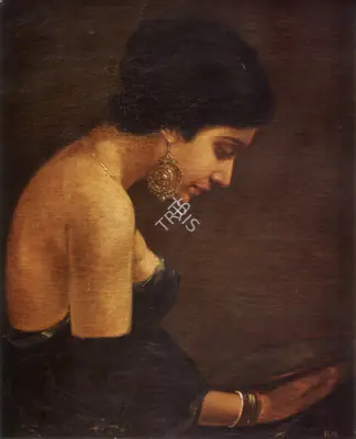 Mazumdar, Hemendranath (Artist). Profile of a Lady, n.d. | Painting