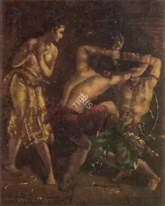 Sinha, Satish (Artist). Keechak Badh, n.d. | Painting