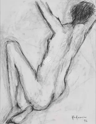 Padamsee, Akbar (Artist). Seated nude, 1996 | Drawing