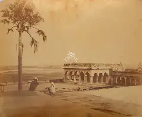 Bourne, Samuel (Photographer). Agra Fort with Taj in the distance, Mid 1860s | Antiquarian Photograph