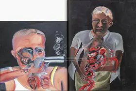 Khakhar, Bhupen P. (Artist). Bullet Shot in the Stomach, 2001 | Painting