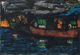 Ara, K.H. (Artist). Untitled (Boats), n.d. | Painting
