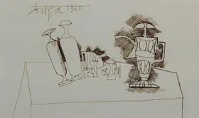 Souza, F.N. (Artist). Untitled (Ritual Implements), 1960 | Drawing