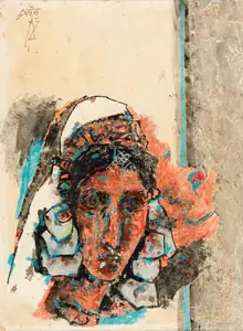 Husain, M.F. (Artist). Kashmiri Girl, 1960s | Painting