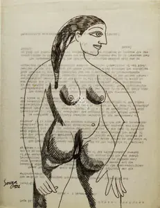 Souza, F.N. (Artist). Woman Nude, 1952 | Drawing