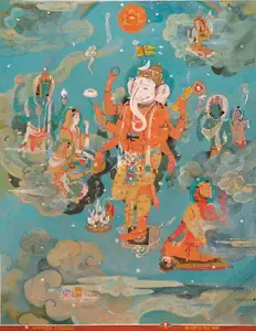 Brahma, Dhirendranath (Artist). Wedding Of Ganesha, 1995 | Painting