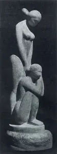 Bhagat, Dhanraj (Artist). Two Women, n.d. | Sculpture