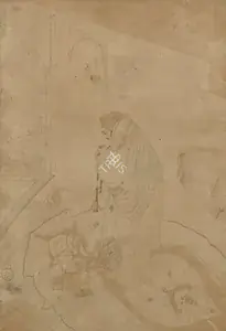 Chughtai, M.A.R. (Artist). Untitled (Woman Praying), n.d. | Painting