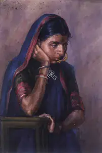 Sardesai, N.R. (Artist). Contemplation, 1934 | Painting