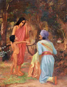 Varma, Rama (Artist). Shakuntala, Bharat And Dushyant, 1918 | Painting