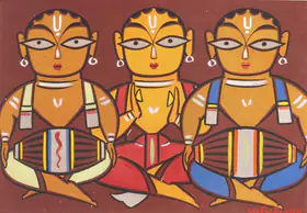 Roy, Jamini (Artist). Drummers, n.d. | Painting