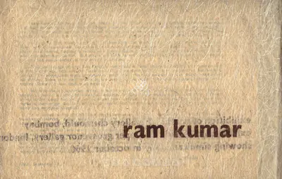 Ramkumar Artist Ram Kumar 1966 Solo Exhibition Catalogue 00882612