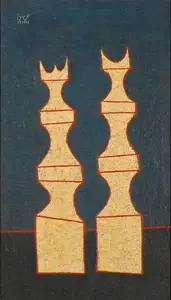 Shemza, Anwar Jalal (Artist). Chessmen, 1968 | Painting